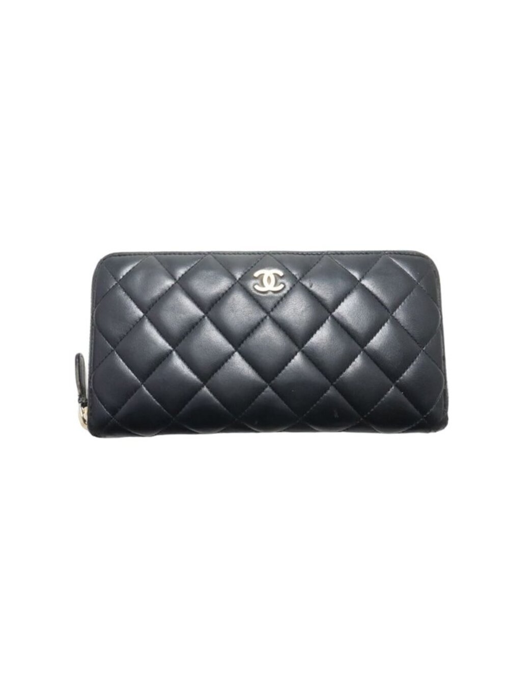 Chanel Quilted GD Leather Zip Around Wallet
